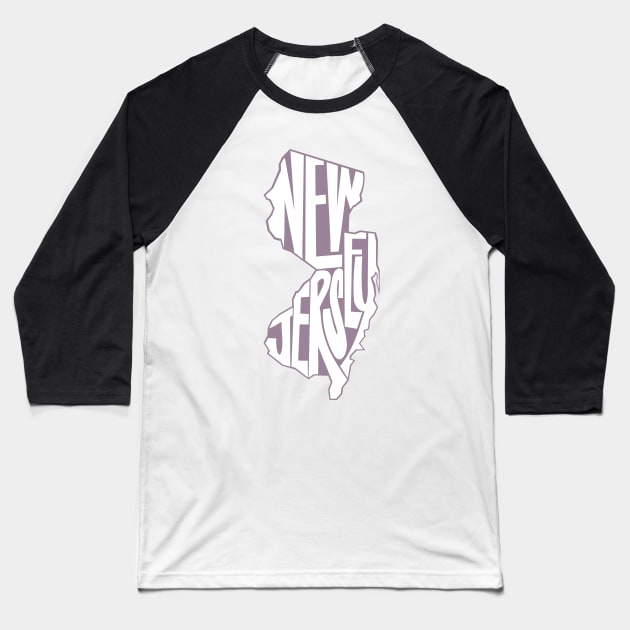New Jersey— purple Baseball T-Shirt by mmirabella